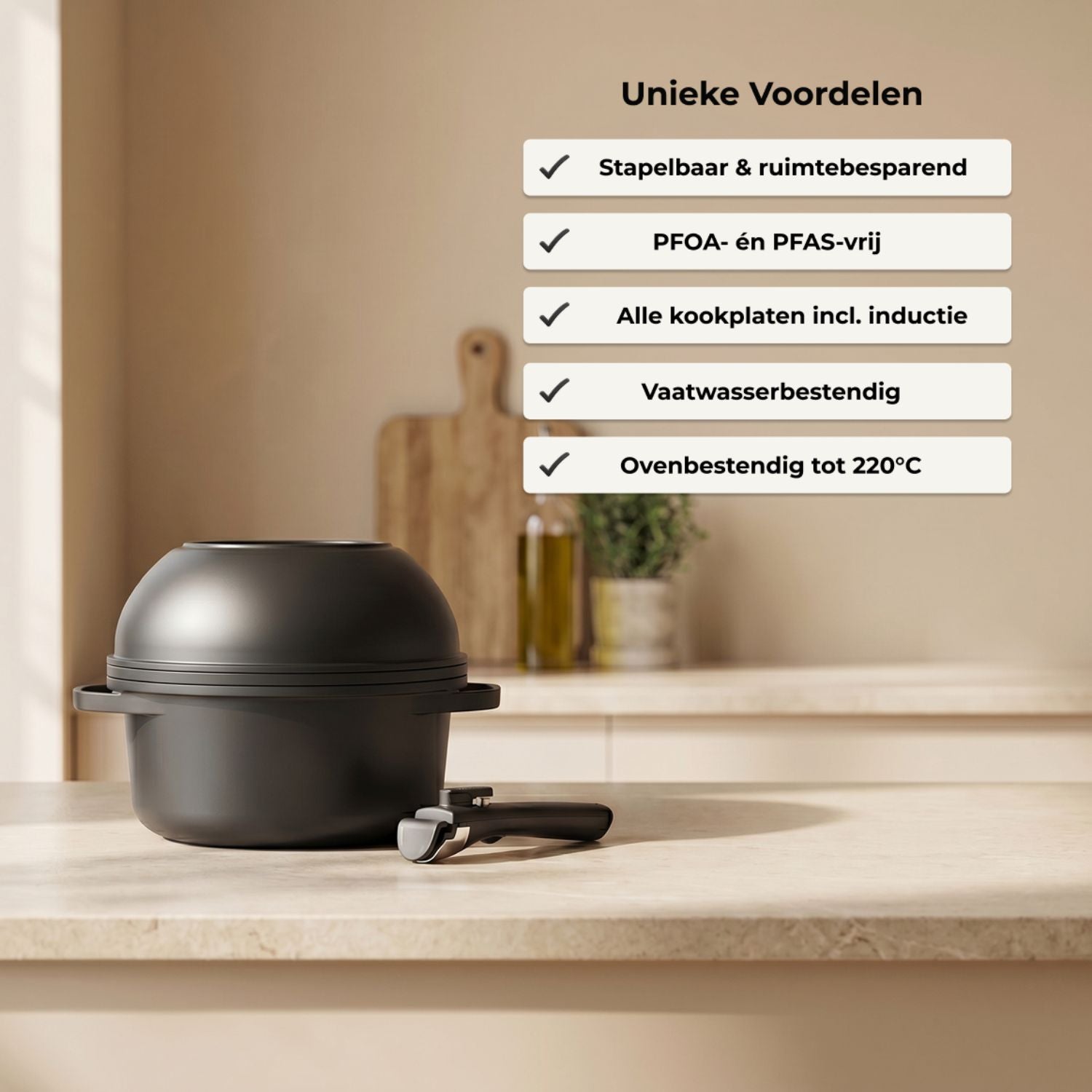 Abijan Roestvrijstalen Pannenset met afneembaar Handvat, stapelbare Pannen, geschikt voor gas-, Elektrische, Inductie- en keramische kookplaten, Ovenbestendig, Vaatwasmachinebestendig Abijan Roestvrijstalen Pannenset met afneembaar Handvat, stapelbare Pannen, geschikt voor gas-, Elektrische, Inductie- en keramische kookplaten, Ovenbestendig, Vaatwasmachinebestendig